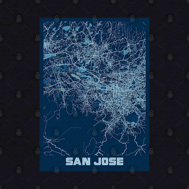 San Jose - Califonia Peace City Map by tienstencil